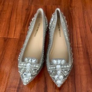 Emporio Armani Sequin Embellishments Ballets Flats